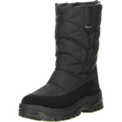 Damen Snowboots Winterstiefel EISKRALLEN Schwarz - Schwarz
