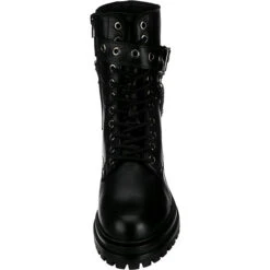 J&F Buckle Lace-Up Boots Mit Kettendetail - Schwarz 12 J&F Buckle Lace-Up Boots Mit Kettendetail - Schwarz -Schuhserien Laden 19909106 04