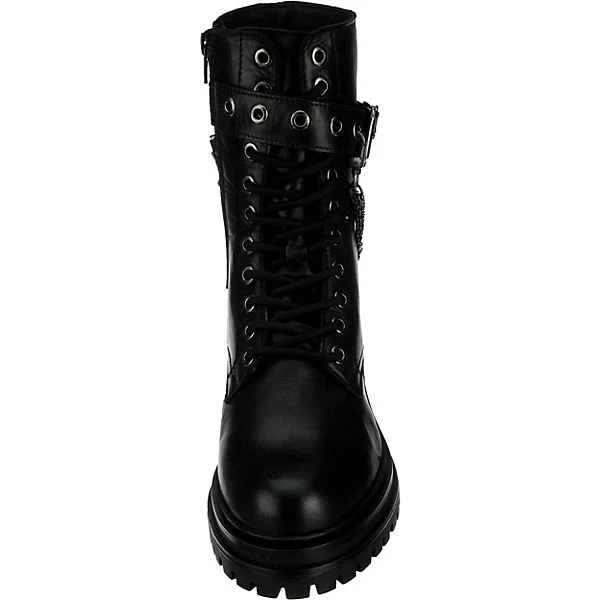 J&F Buckle Lace-Up Boots Mit Kettendetail - Schwarz 6 J&F Buckle Lace-Up Boots Mit Kettendetail - Schwarz – Bild 4