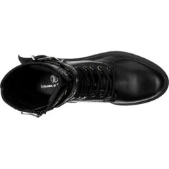 J&F Buckle Lace-Up Boots Mit Kettendetail - Schwarz 14 J&F Buckle Lace-Up Boots Mit Kettendetail - Schwarz -Schuhserien Laden 19909106 06