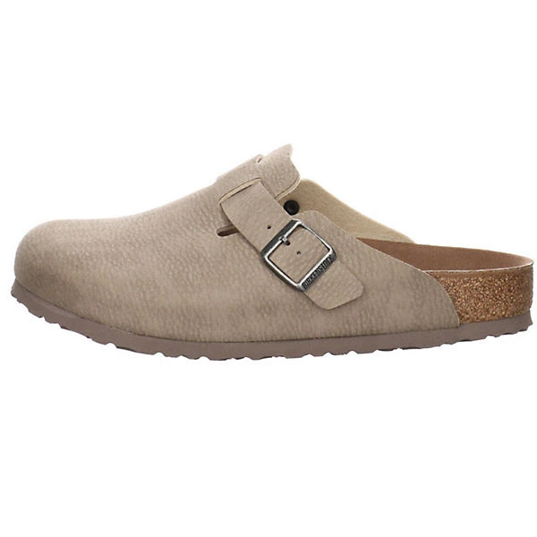 Birkenstock Boston Veloursleder Vegan Pantoletten Normal - Taupe 4 Birkenstock Boston Veloursleder Vegan Pantoletten Normal - Taupe – Bild 2
