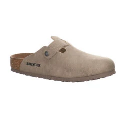 Birkenstock Boston Veloursleder Vegan Pantoletten Normal - Taupe 17 Birkenstock Boston Veloursleder Vegan Pantoletten Normal - Taupe -Schuhserien Laden 21638651 07