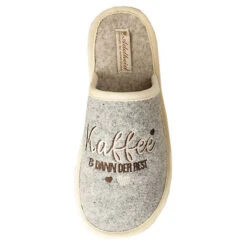 Erst Mal Kaffee Filzpantoffel - Grau -Schuhserien Laden 24513439 05