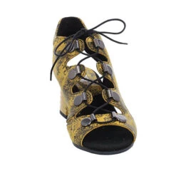 Damen Riemchensandalen Sandalette Fußbett Bequem Freizeit Glattleder Bedruckt Riemchensandalen - Gelb -Schuhserien Laden 24772621 04