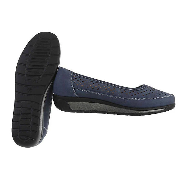 Slipper , Flach, Perforiert - Dunkelblau 4 Slipper , Flach, Perforiert - Dunkelblau – Bild 2
